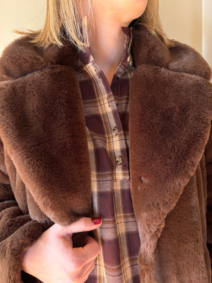 Manteau doudou marron FAUSTINE - Anemone Store