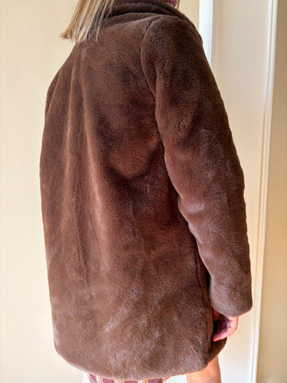 Manteau doudou marron FAUSTINE - Anemone Store