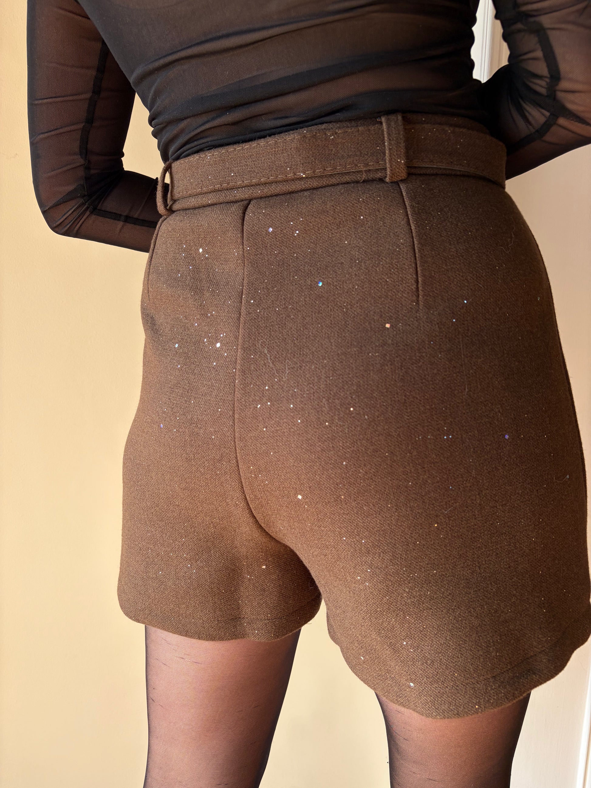 Short paillettes chocolat ELENA - Anemone Store