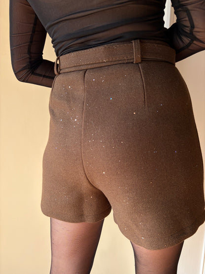 Short paillettes chocolat ELENA - Anemone Store