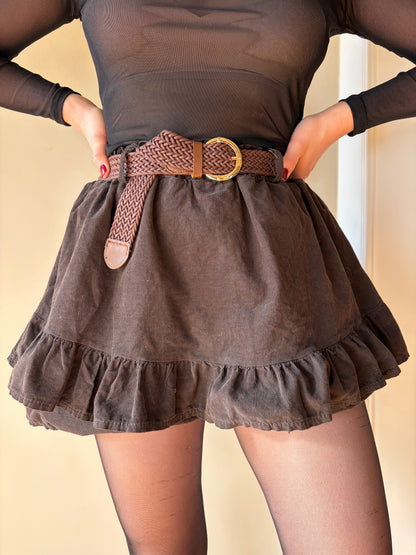 Jupe short chocolat ANAIS - Anemone Store