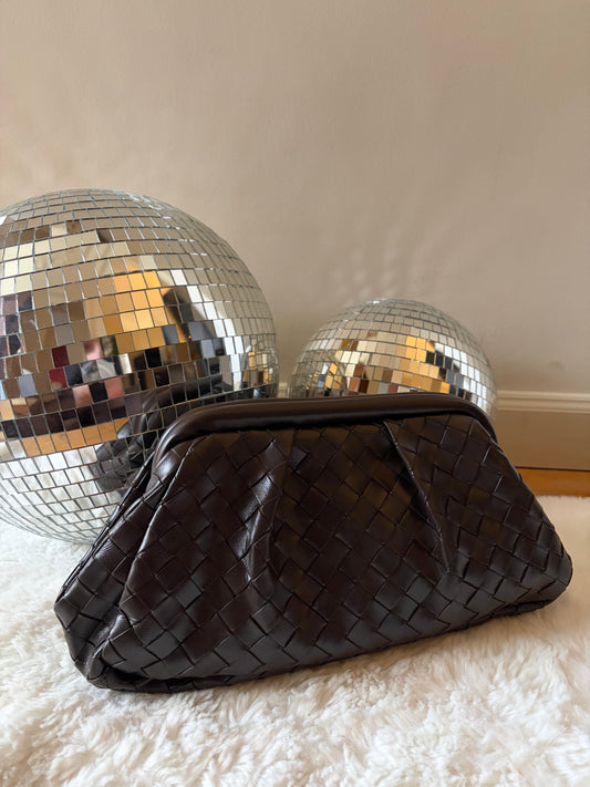 Sac baguette tressé marron CELESTE