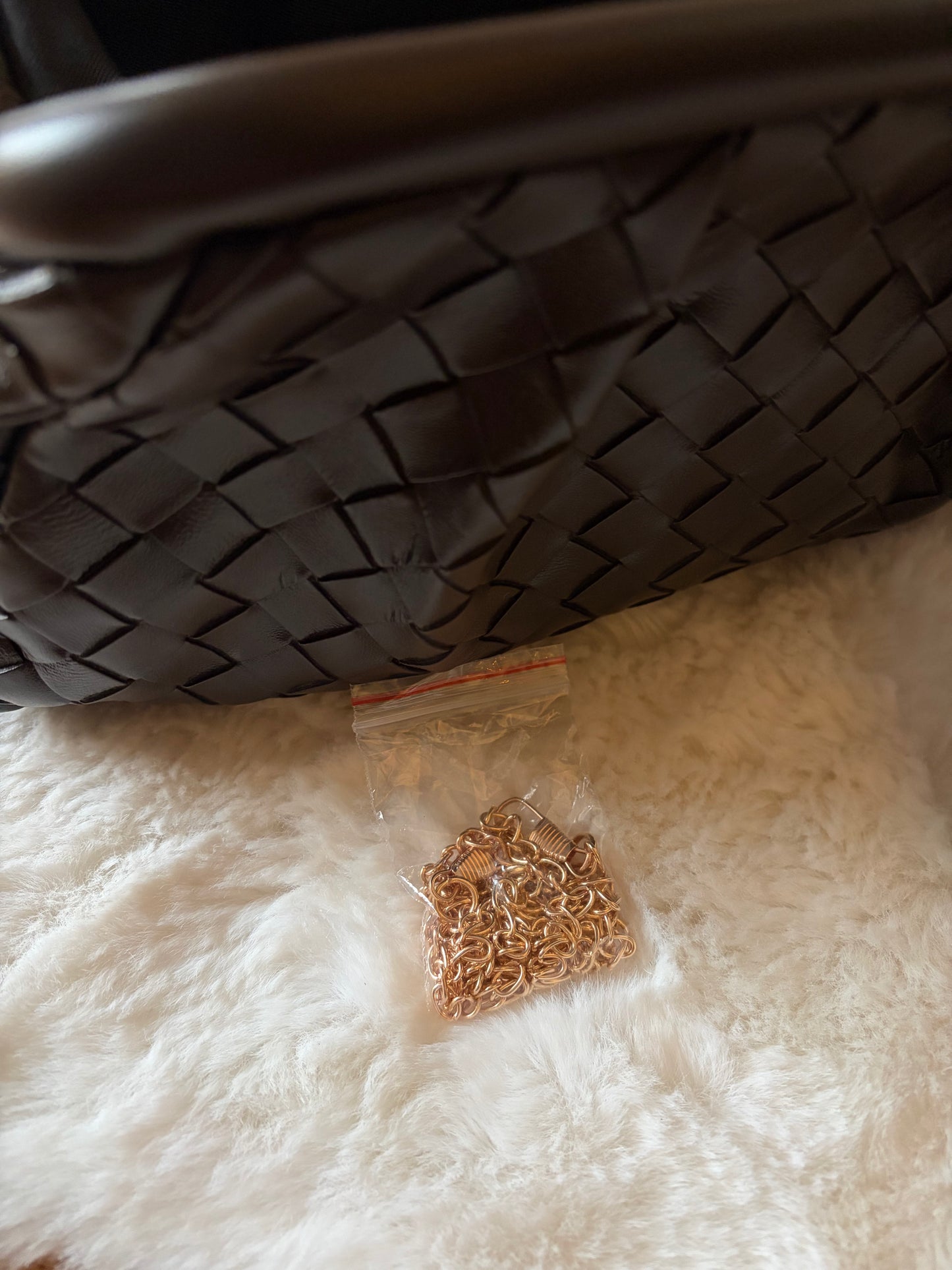 Sac baguette tressé marron CELESTE