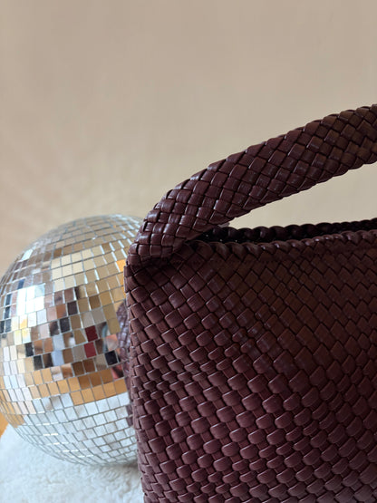 Sac sceau tressé bordeaux ALBANE