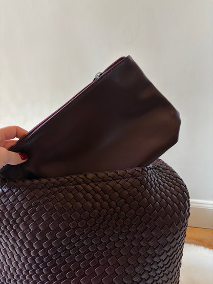 Sac sceau tressé bordeaux ALBANE