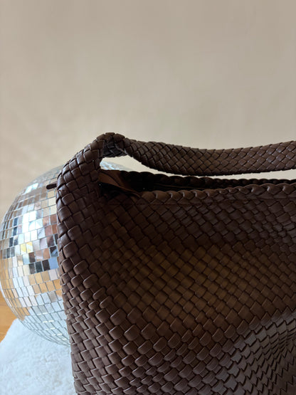 Sac sceau tressé chocolat ALBANE