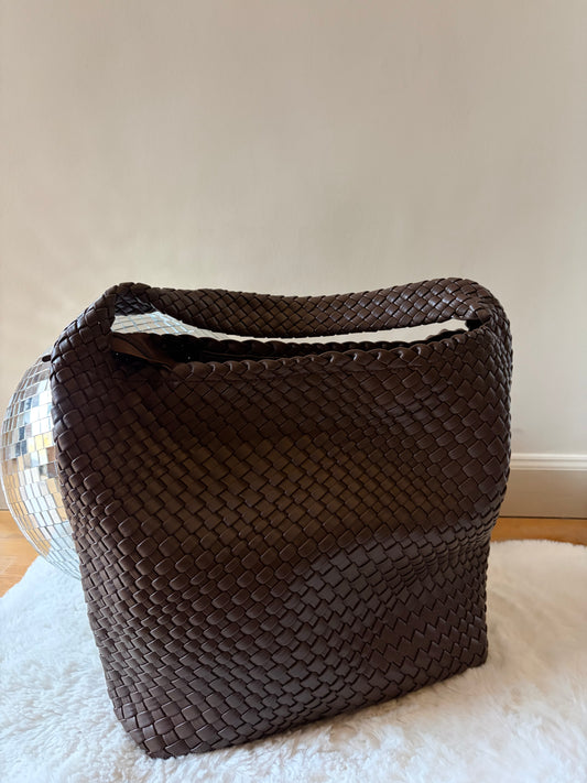 Sac sceau tressé chocolat ALBANE