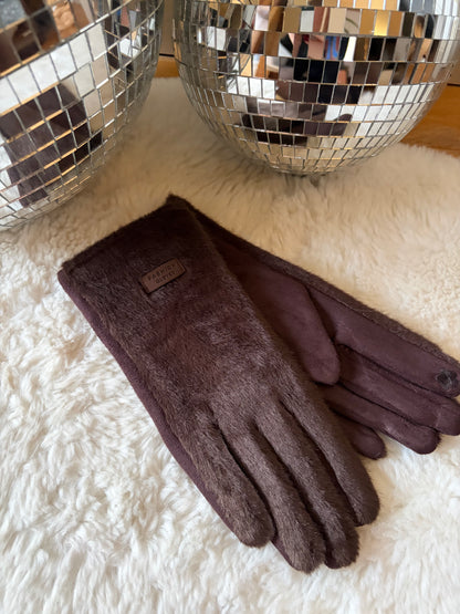 Gants doudou marron