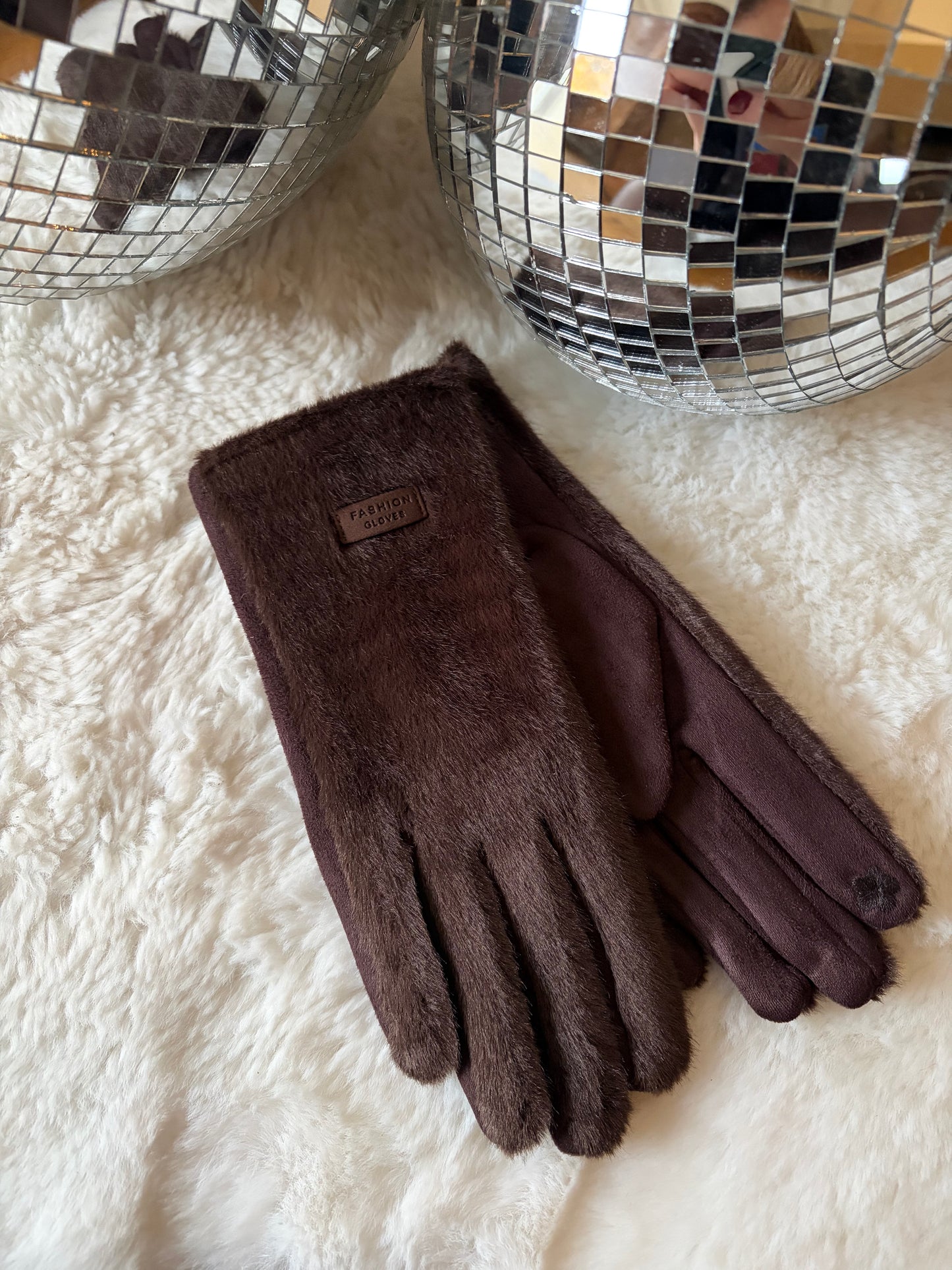 Gants doudou marron