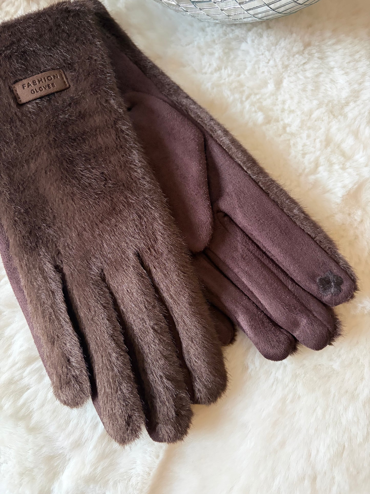 Gants doudou marron