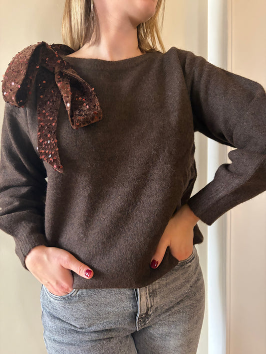 Pull marron LILI