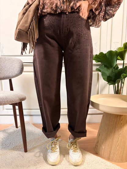 Pantalon marron JULIE
