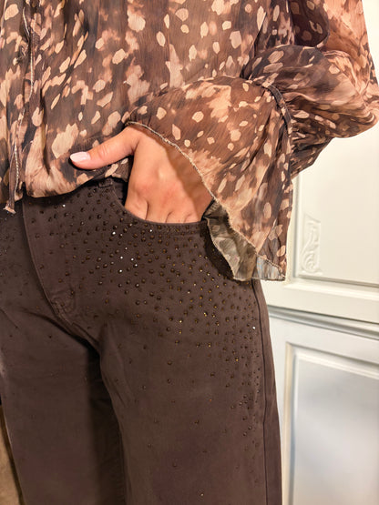 Pantalon marron JULIE