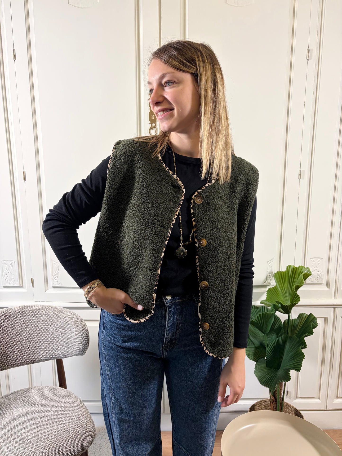 Veste sans manche AGLAE Kaki
