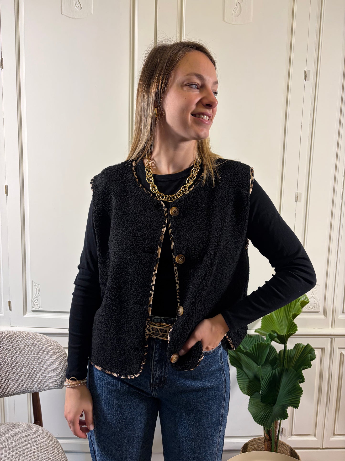 Veste sans manche AGLAE Noire