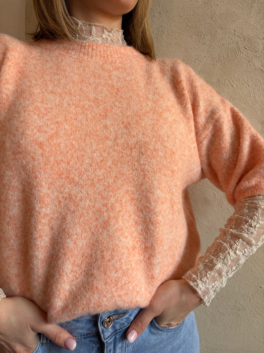 Pull manches courtes SUZIE Saumon - Anemone Store