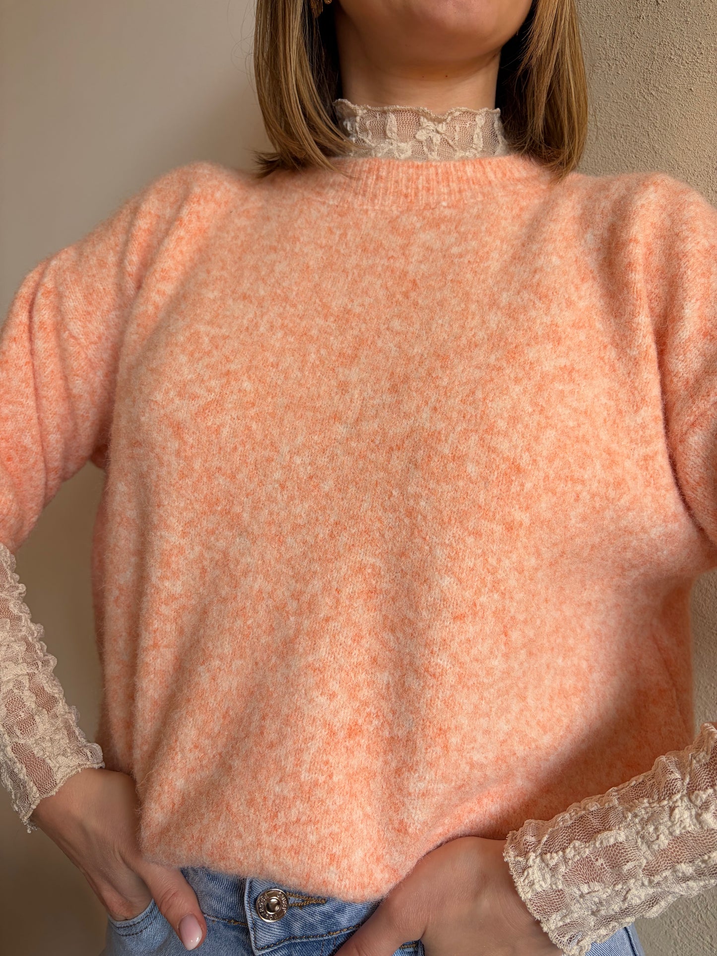 Pull manches courtes SUZIE Saumon - Anemone Store
