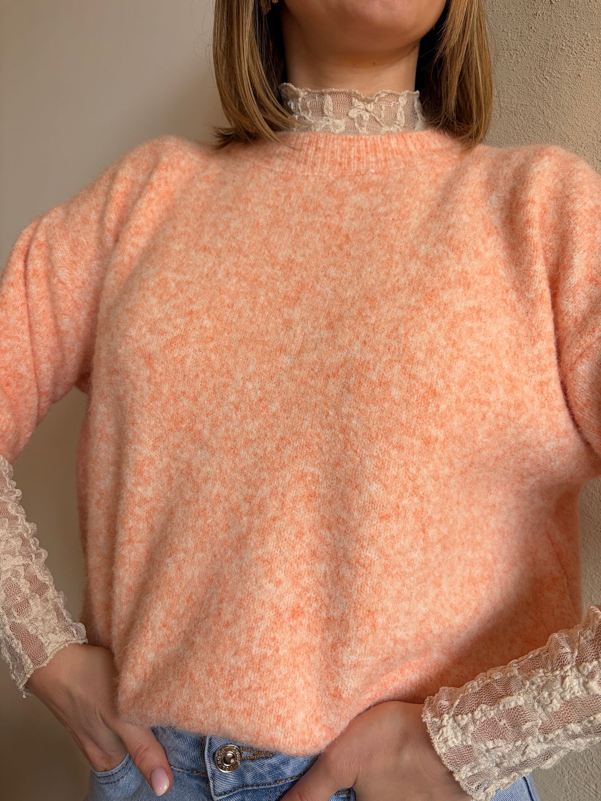 Pull manches courtes SUZIE Saumon - Anemone Store