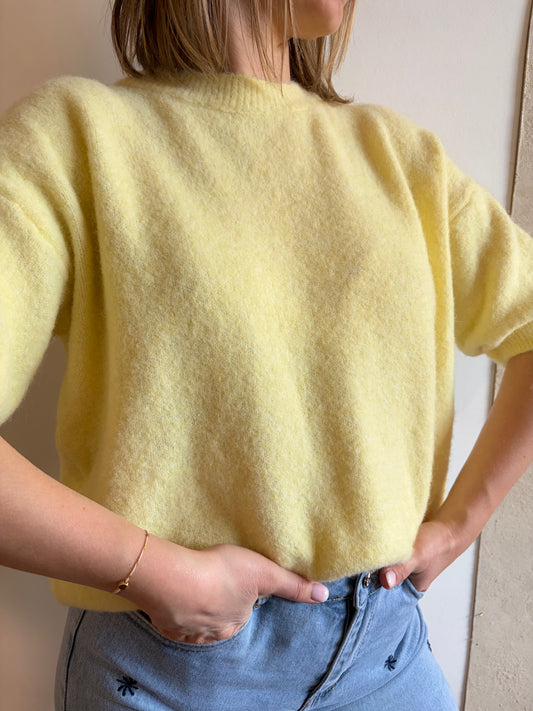Pull manches courtes SUZIE Jaune - Anemone Store
