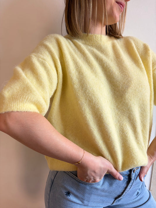 Pull manches courtes SUZIE Jaune - Anemone Store