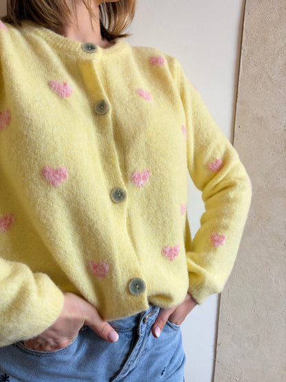 Gilet coeurs SWEET Jaune - Anemone Store