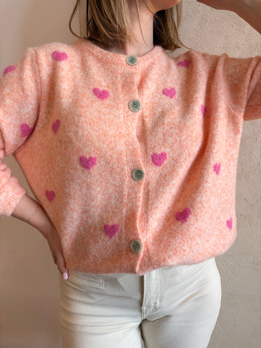 Gilet coeur SWEET Corail - Anemone Store