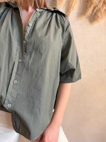 Chemise manches courtes AGLAE Kaki - Anemone Store