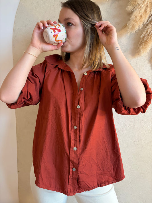 Chemise manches courtes AGLAE Rouille - Anemone Store