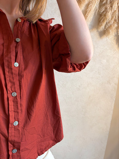 Chemise manches courtes AGLAE Rouille - Anemone Store