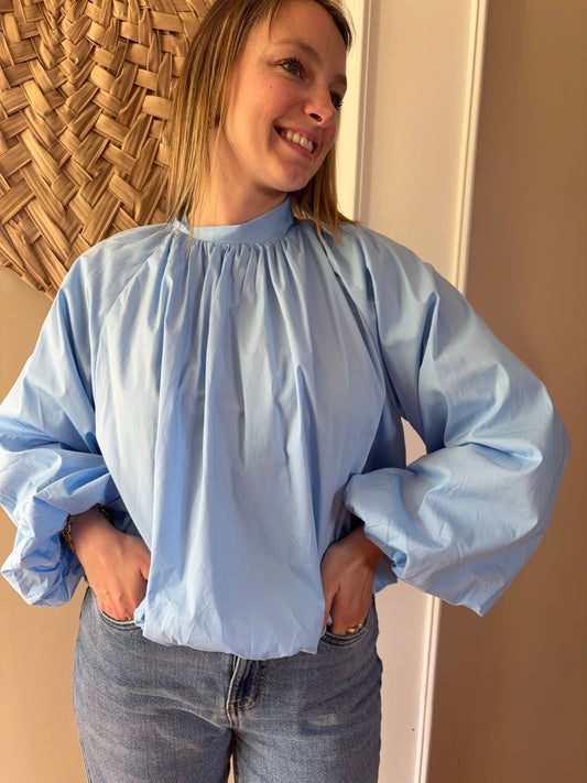 Blouse DENITSA Bleu ciel - Anemone Store