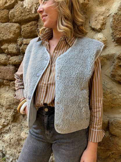 Veste sans manche grise SASHA - Anemone Store