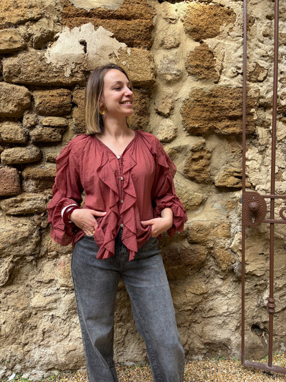 Blouse lie de vin LISE - Anemone Store