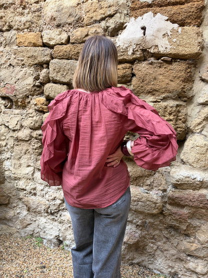 Blouse lie de vin LISE - Anemone Store