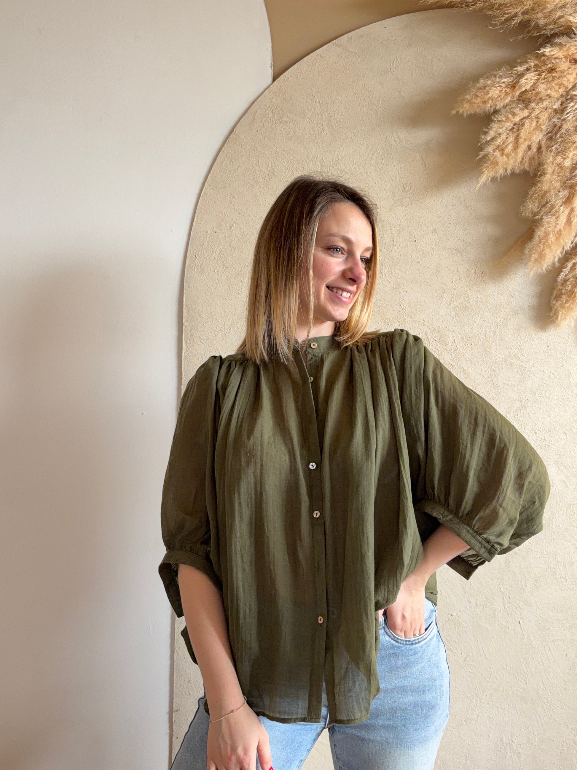 Blouse ALIX kaki - Anemone Store