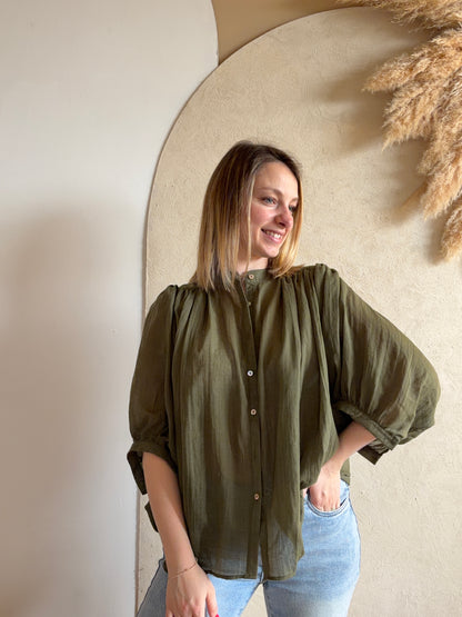 Blouse ALIX kaki - Anemone Store