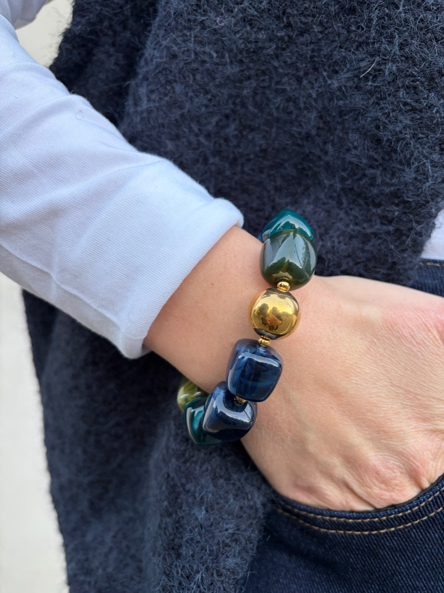 Bracelet ROSALIE Bleu vert - Anemone Store