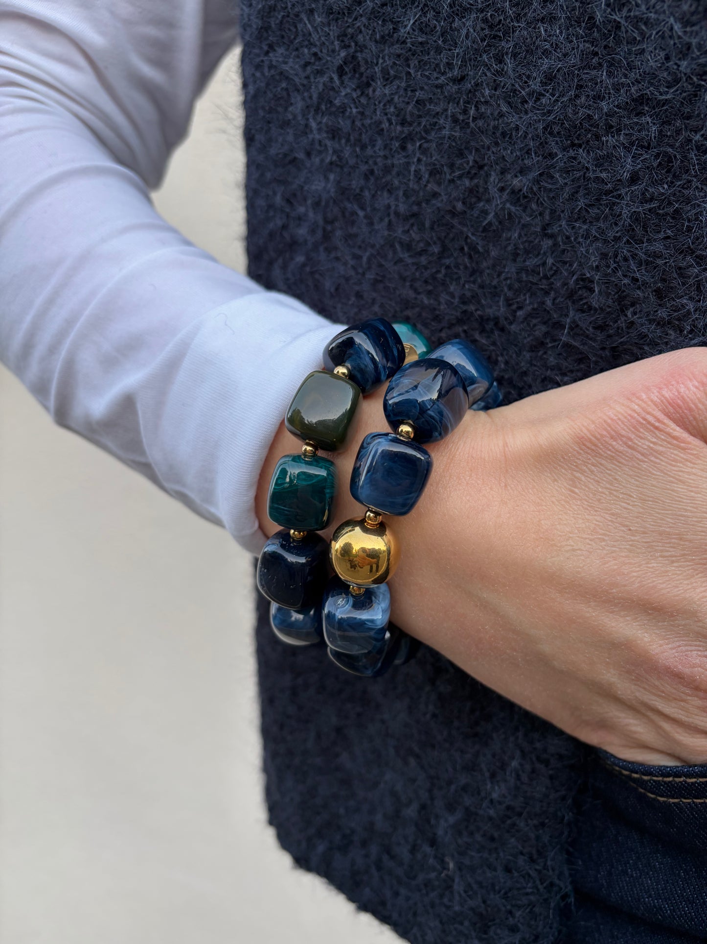 Bracelet ROSALIE Bleu marine - Anemone Store