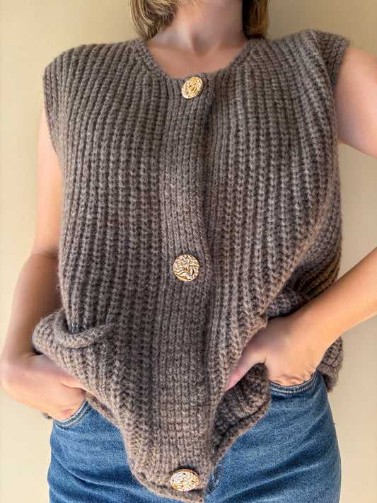 Gilet MARJORIE Taupe