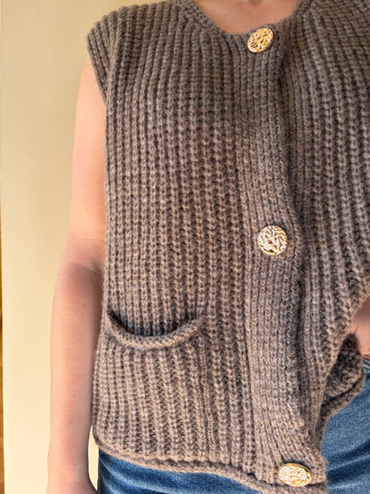 Gilet MARJORIE Taupe