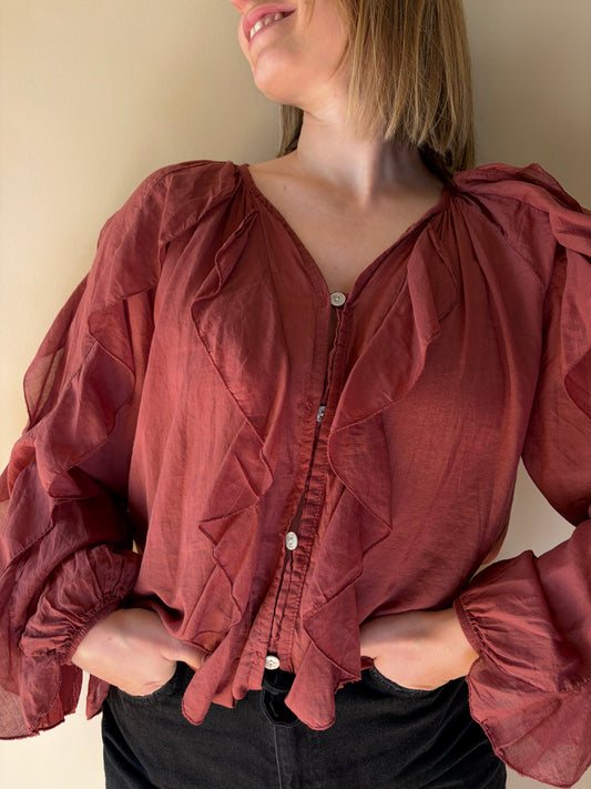 Blouse lie de vin LISE