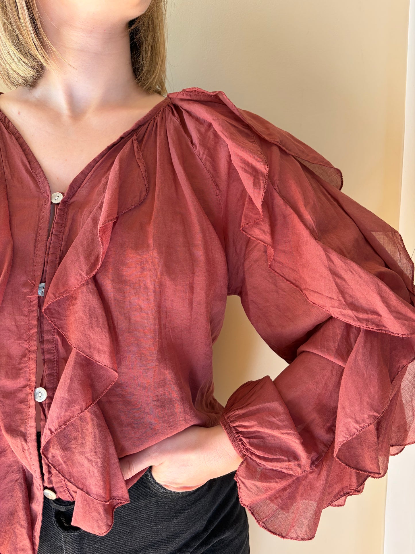 Blouse lie de vin LISE