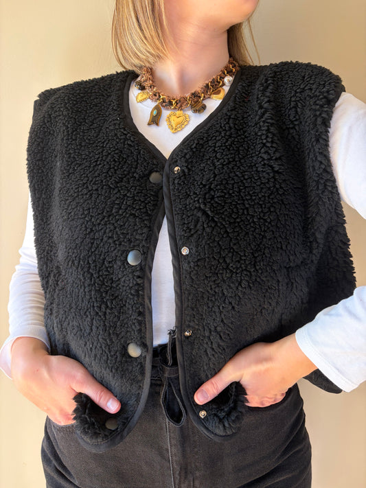 Veste sans manche noir SASHA