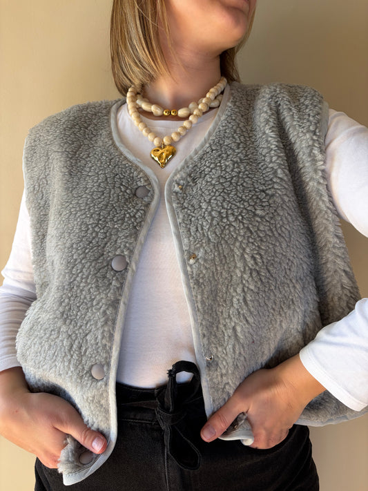 Veste sans manche grise SASHA