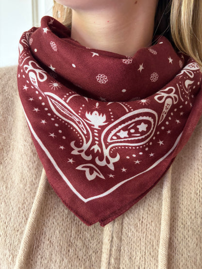 Foulard bandana petit bordeaux