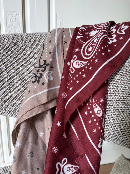 Foulard bandana petit bordeaux