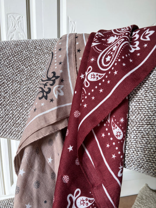 Foulard bandana petit bordeaux - Anemone Store