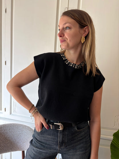 Pull sans manches BRUNA Noir