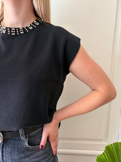 Pull sans manches BRUNA Noir