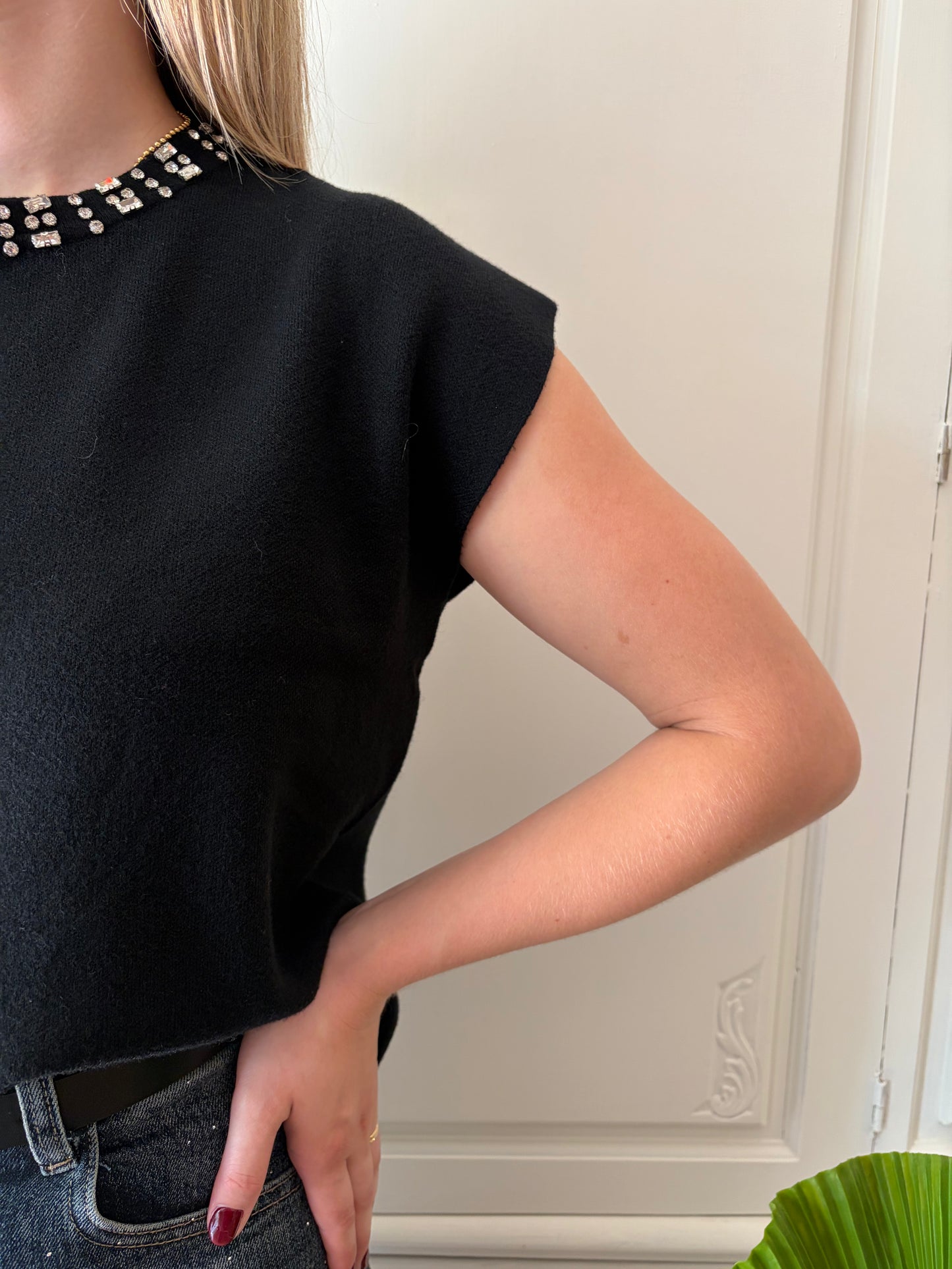 Pull sans manches BRUNA Noir